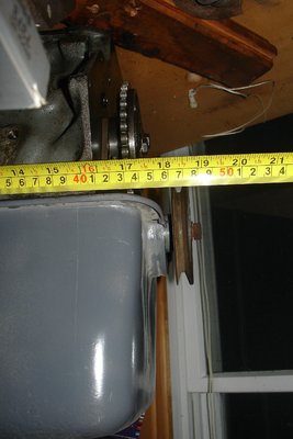 rear block face to front pulley bolt is 19 inches.JPG and 